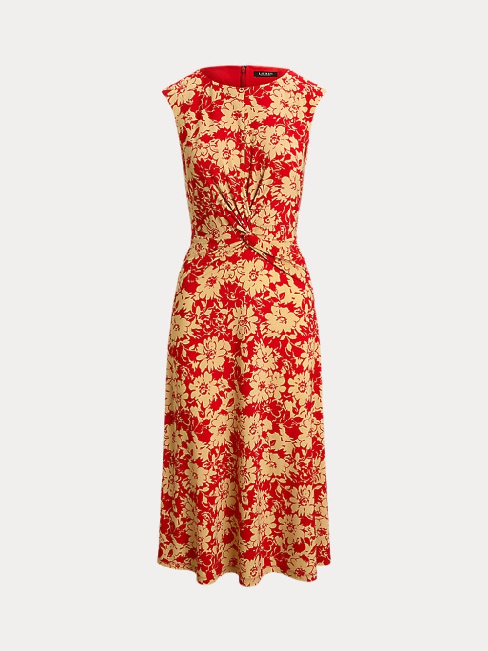 Ralph Lauren Floral Twist-Front Stretch Jersey Dress